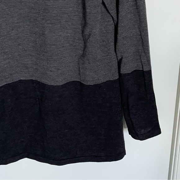 Eileen Fisher Merino Texture cardigan Sweater gray black colorblock 35376 - Picture 11 of 13